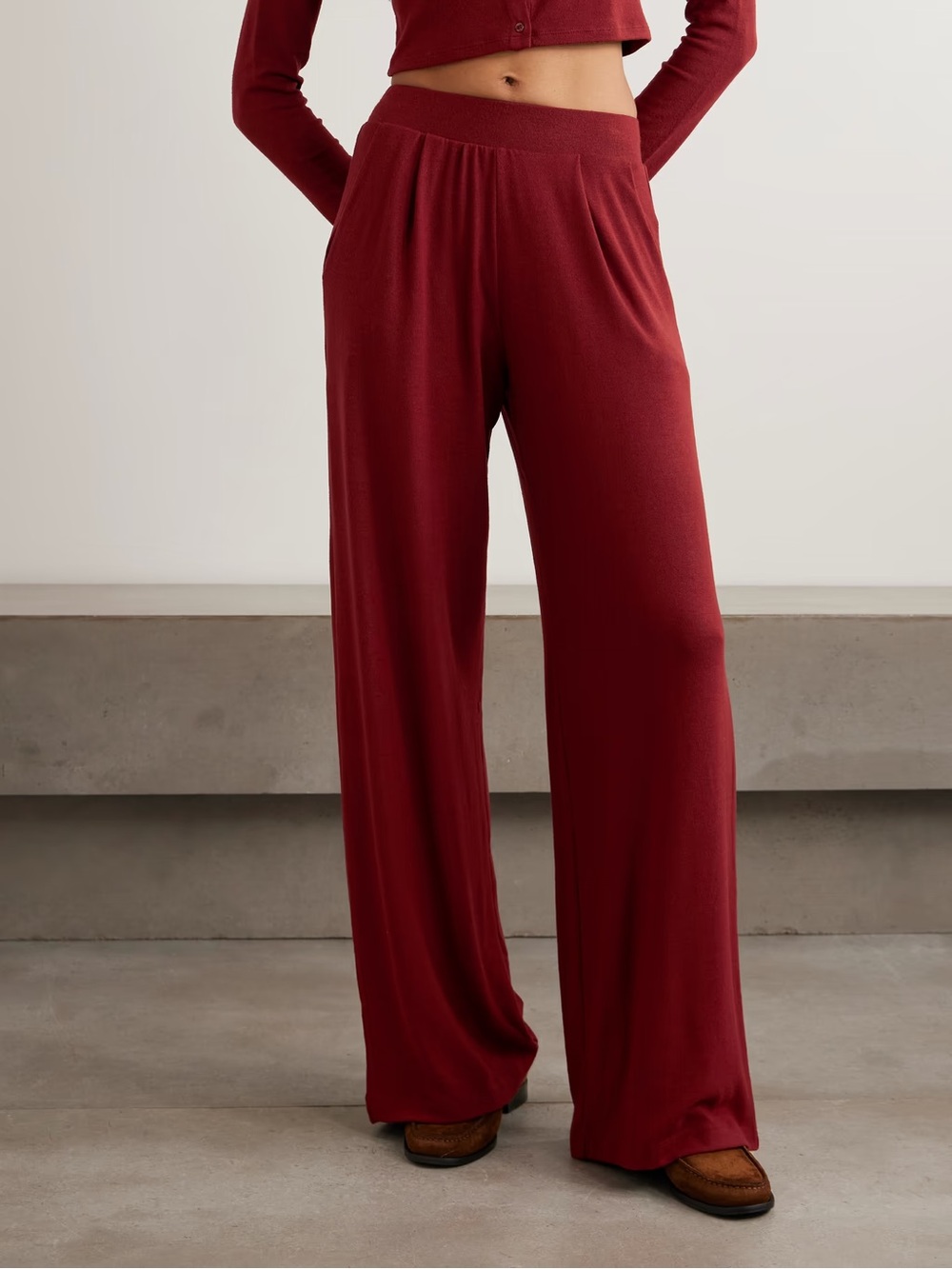 LESET Lauren pleated pocket pant in Pinot NWT